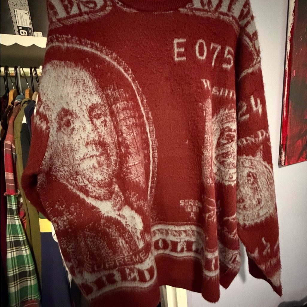 Supreme Money Sweater Burgundy